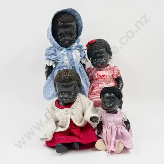 Four Pedigree Black Hard Plastic Dolls