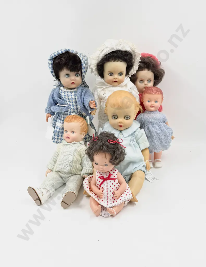 Collection Seven Pedigree 1950-60's Moulded Soft Plastic Dolls 36cm-23cm (some playwear) Image 1++