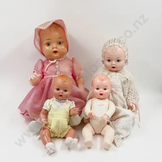 Four Kadar and Kader Type Hard Plastic Bent Limb Baby Dolls 50cm - 30cm