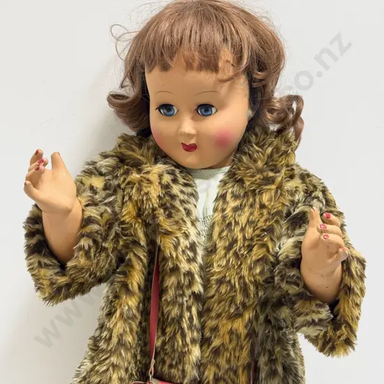 Large C1950's Italian Furga Hard Plastic Doll 86cm