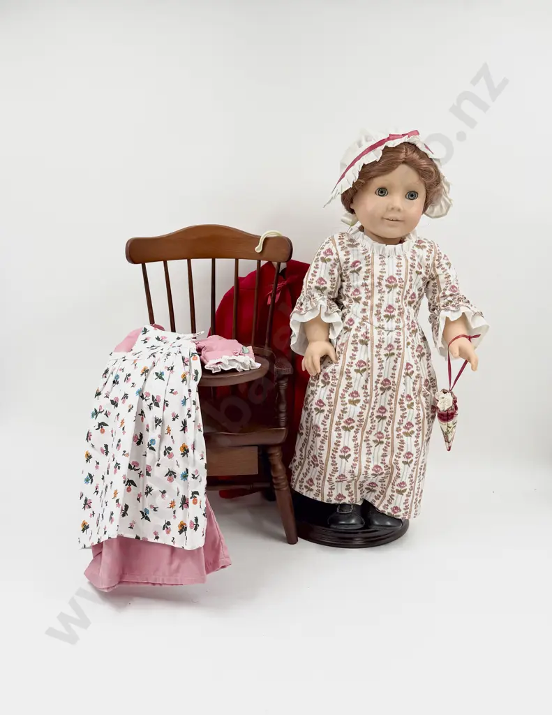 C1991 Pleasant Company American Girl Felicity Merriman Doll with Seven Outfit and Chair Image 1++