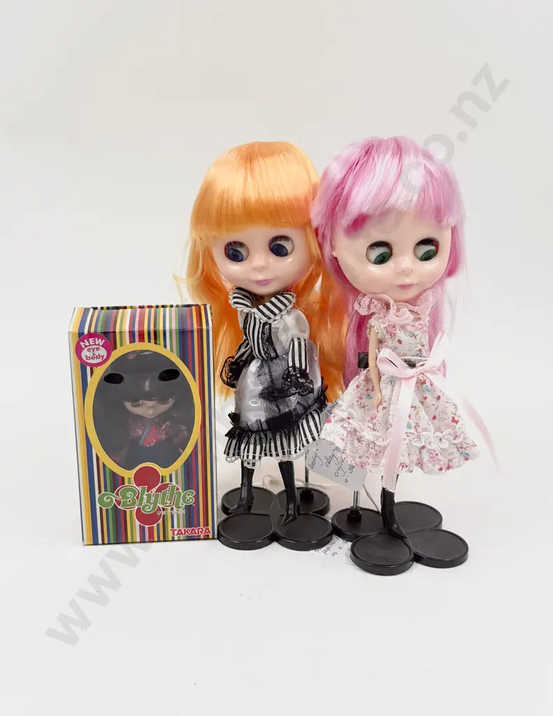 Mint Boxed Takara Petite Blythe & Two ICY Basaak Blythe Clones of Takara Dolls Image 1++