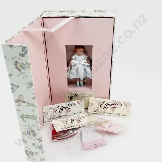 Boxed Effanbee Collectors Club Wee Patsy Doll 13cm with Three Outfits Club Card and Pin