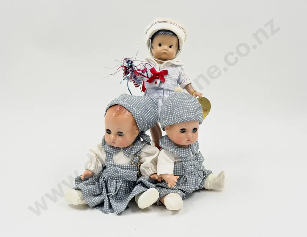 Effanbee Patsyette (4th) July Doll and C1996 Patsy Babyette Boy and Girls Dolls 22cm Image 1++