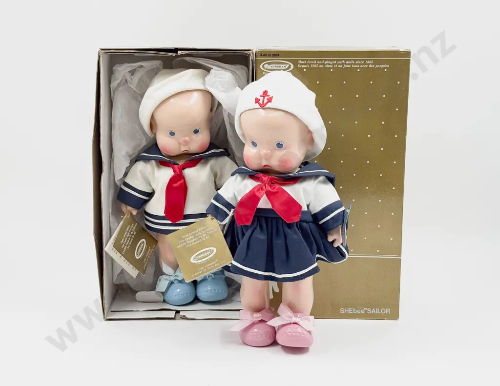 C1987 Boxed Horsman HEbee SHEbee Sailor Costume Dolls 28cm Image 1++
