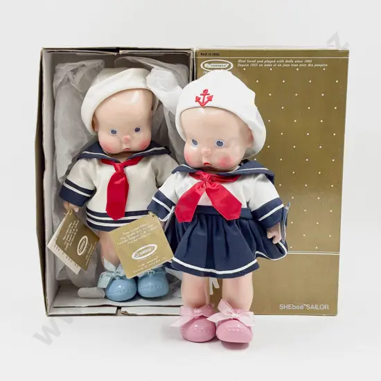 C1987 Boxed Horsman HEbee SHEbee Sailor Costume Dolls 28cm