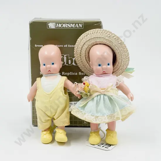 C1996 Boxed Horsman Miniature Replica Hebee Shebee Ltd Numbered Ed Springtime Dolls 6cm