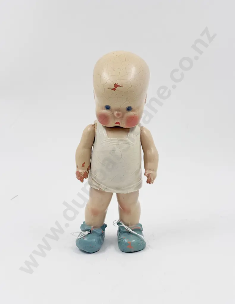 C1920's Horsman Hebee All Moulded Composition Character Doll 28cm Image 1++