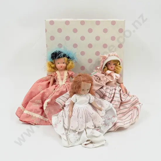Two Nancy Ann All Composition Story Book Dolls and other unboxed 17cm
