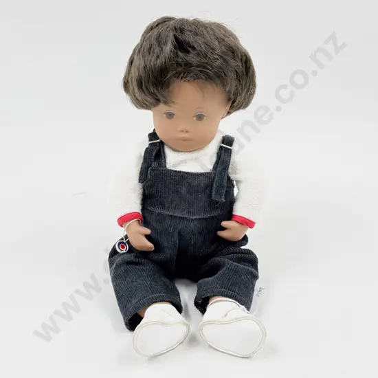 C1980's Sasha Baby All Vinyl Doll in original corduroys and wrist tag 30cm