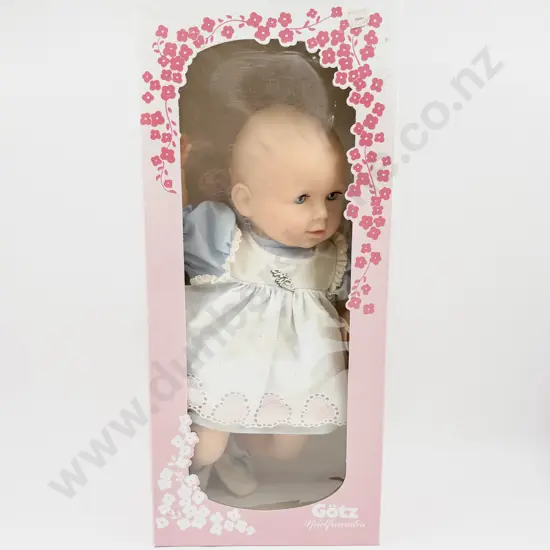Boxed Gotz Made in West Germany All Vinyl Baby Doll with Outfit (some staining) 50cm