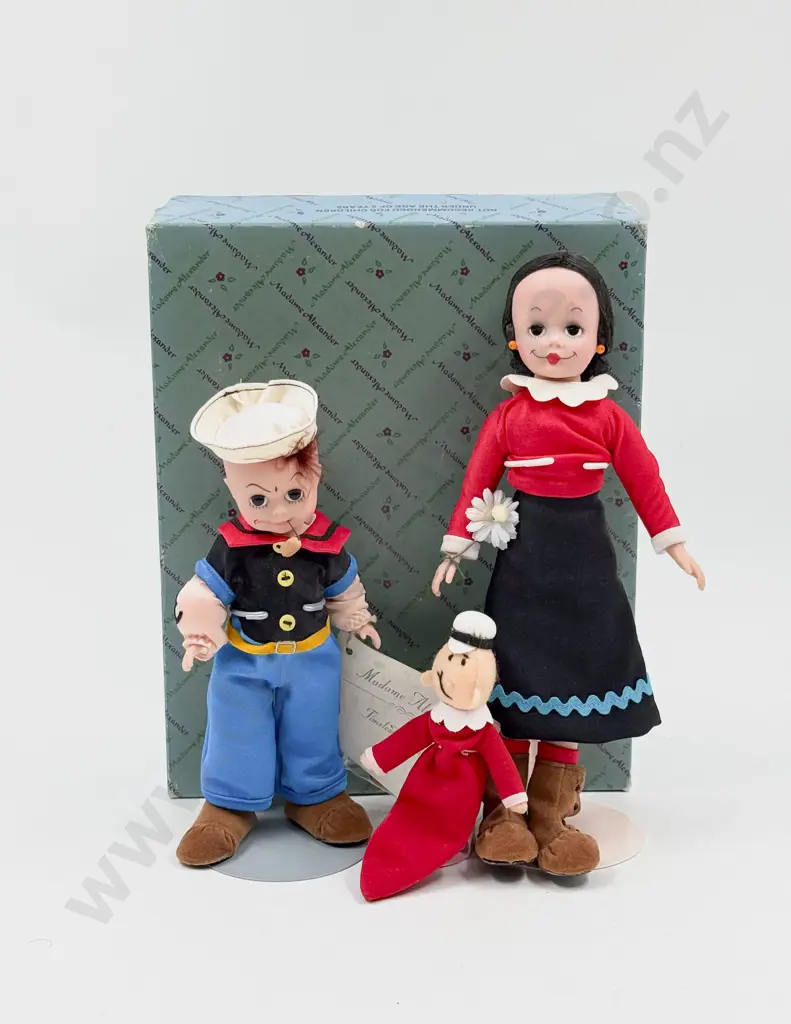 C1996 Boxed Madame Alexander Popeye Olive Oyl & Sweetpea FAO Schwarz Set 19cm 26cm Image 1++