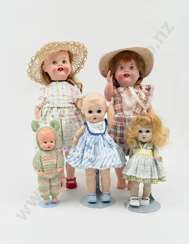 C1950's Two Roddy Walkers with Three Various Dollies 32cm - 16cm Image 1++