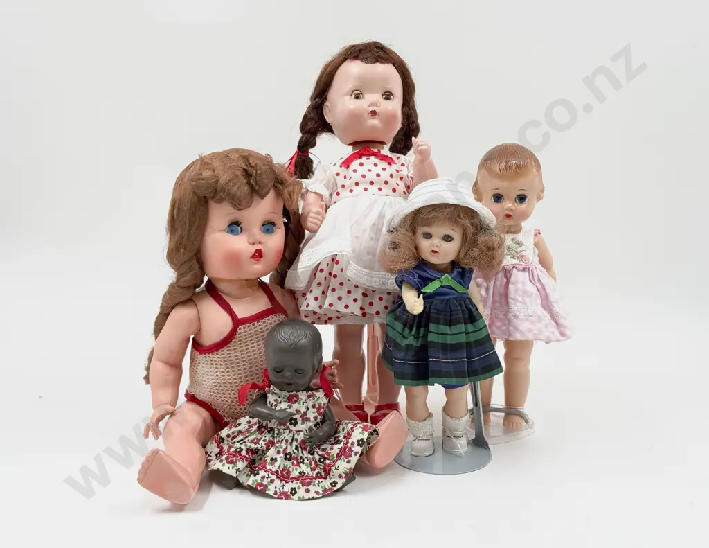 C1950's Roddy Walker with Three Dollies and Large Rosebud with original wig  (af) 35cm - 16cm Image 1++