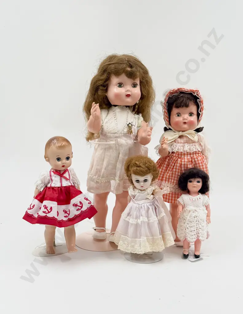 C1950's Two Roddy Walkers with Three Various Dollies 35cm - 16cm Image 1++