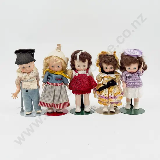 C1940-60 Pedigree All Hard Plastic (Star Fish Hands) Character Doll x5 7cm