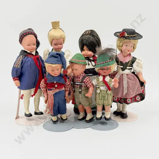 C1950 -60's Hard Plastic Costume Doll Collection (7)