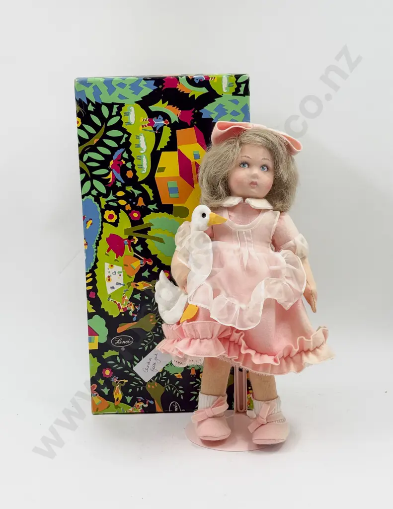 C1983 Lenci Aurelia Doll with Goose Blue Side Glancing Eyes Boxed Ltd Ed 34cm Image 1++