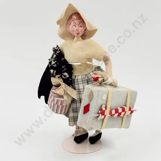 C1960's Roldan Klumpe German All Cloth and Composition 'Travelin Teresa' Doll 23cm