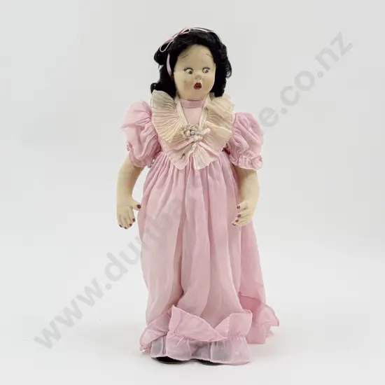 C1950's Majis Roma Lenci Type All Cloth Doll with original gown 33cm
