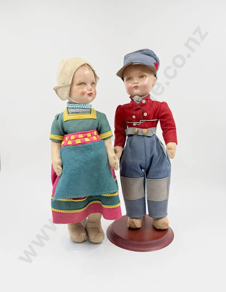 C1948 Deans Rag Book Dutch Boy and Girl Dolls Image 1++