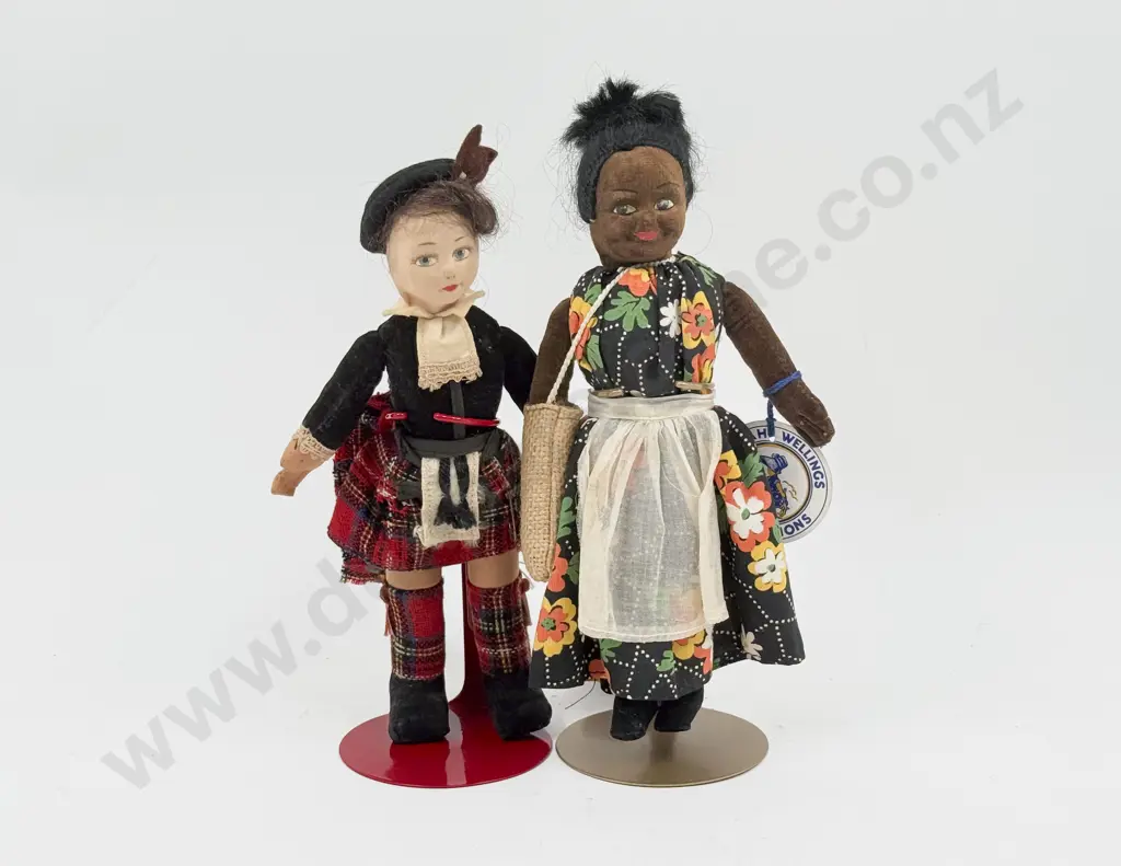 Two Norah Wellings All Cloth Dolls West Indies Girl and Scottish Lad Image 1++