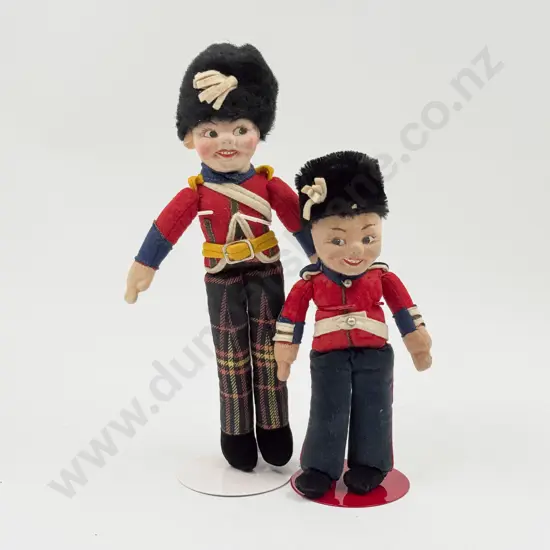 Two Norah Wellings All Cloth Dolls English & Scots Guard Dolls