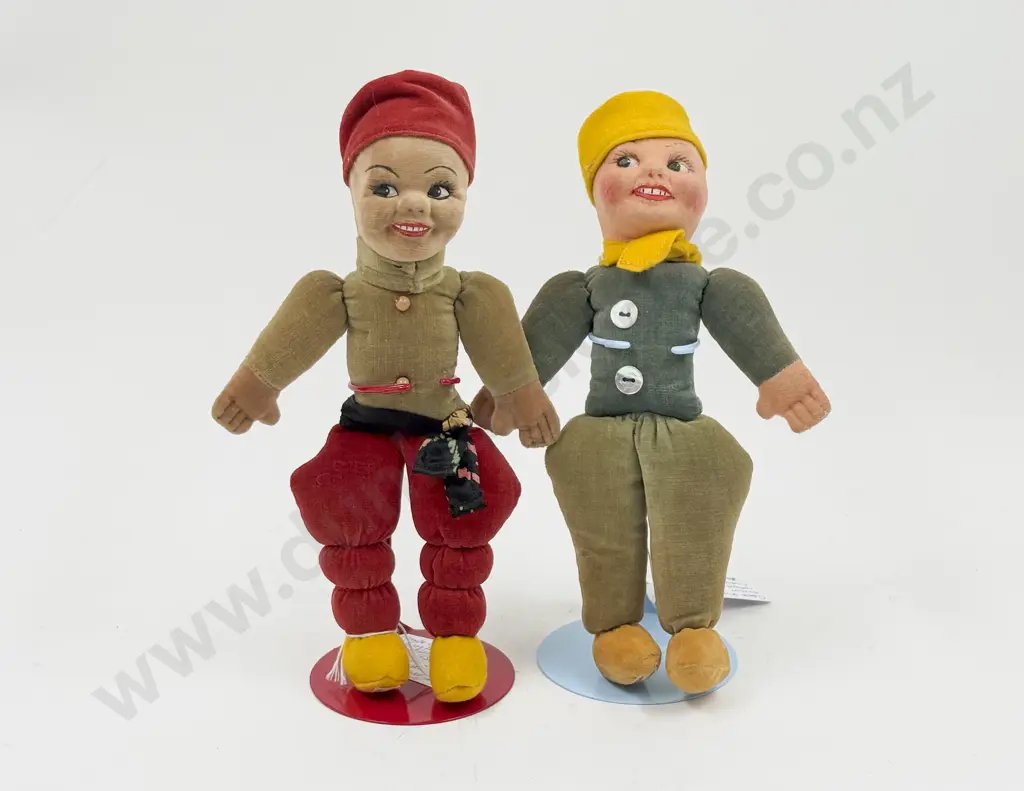 Two Norah Wellings All Cloth Dolls Turkish Boy and Dutch Boy Image 1++