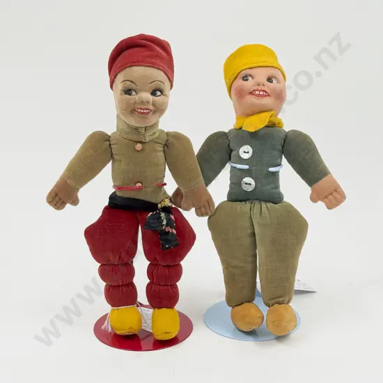 Two Norah Wellings All Cloth Dolls Turkish Boy and Dutch Boy