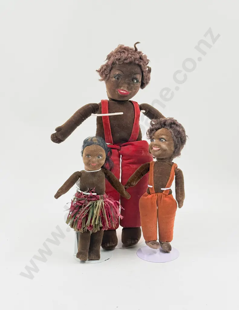 Three Norah Wellings All Cloth Dolls Large and Small Island Boy and Island Girl Image 1++