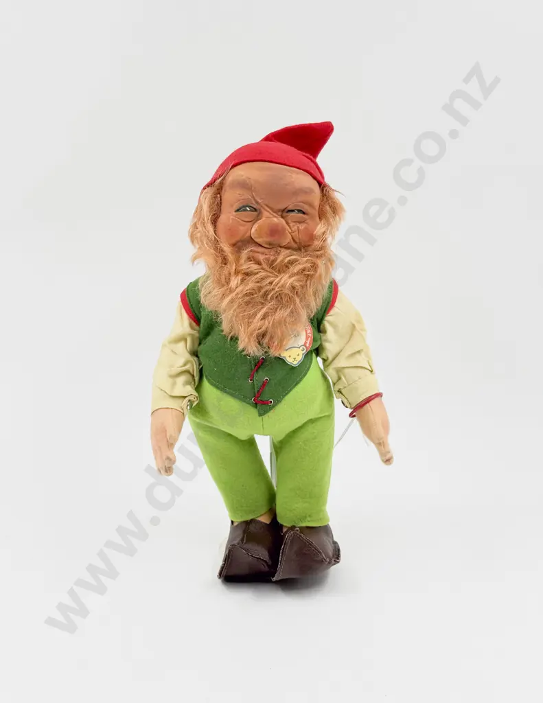 Vintage Steiff Original Marke Lucki Dwarf Doll with Original Tag Germany 28cm Image 1++