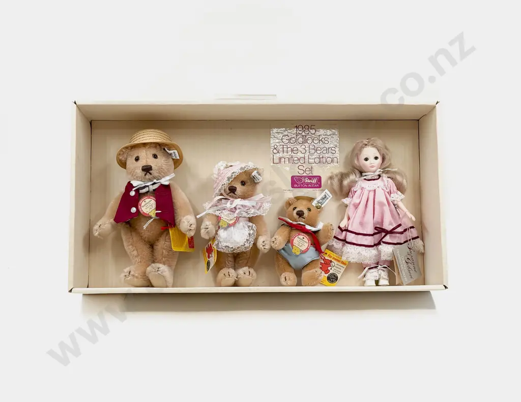 Boxed Steiff 1985 Goldilocks & The 3 Bears Ltd Ed 168/5000 Set Image 1++
