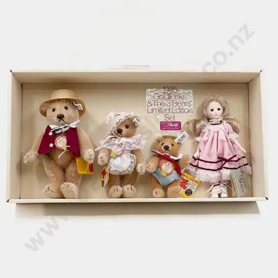 Boxed Steiff 1985 Goldilocks & The 3 Bears Ltd Ed 168/5000 Set
