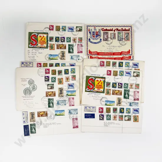 NZ 1940 Centennial Of New Zealand First Day FDC x2 and 1967 Decimal FDC x 7