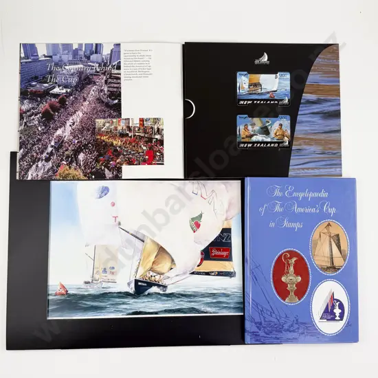 NZ Ltd Ed Team New Zealand Pack and The Encyclopaedia of the America's Cup in Stamps
