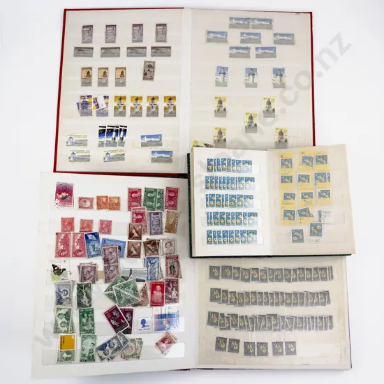 NZ Two Stock Book Albums Mostly Pre-Decimal Multiples