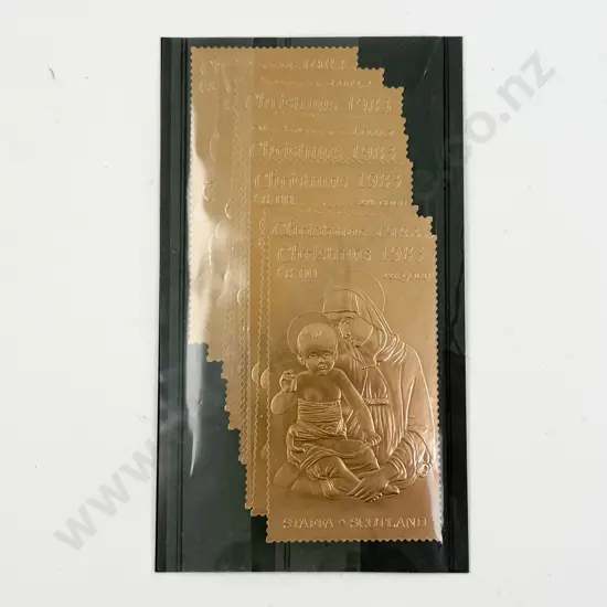 Scotland Christmas 1983 22k Gold Foil Staffa Stamps x 10