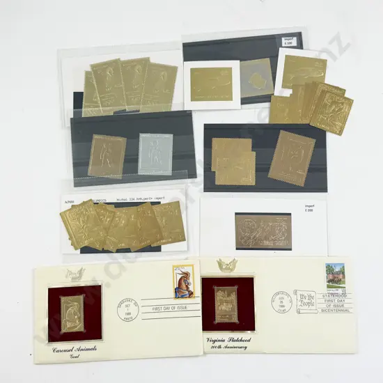 Collection Various World 22k Gold Foil Stamps