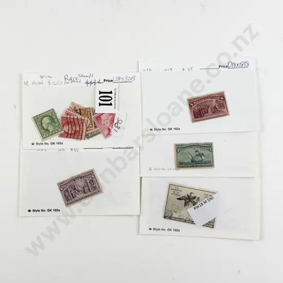 US Postage 1c and 2c x2 George Washington with Others