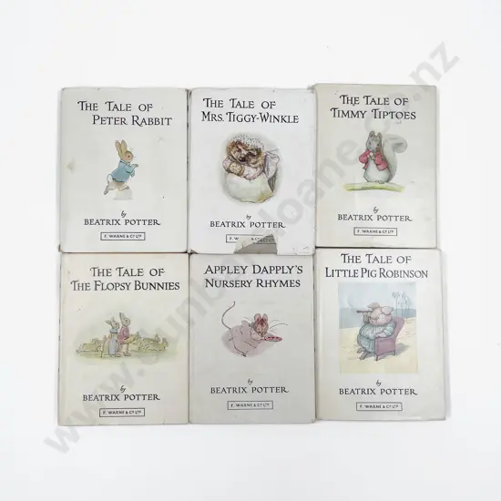 Six Early Edition Beatrix Potter with dust covers