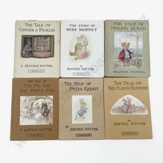 Six Early Edition Beatrix Potter two with dust covers and some bindings loose