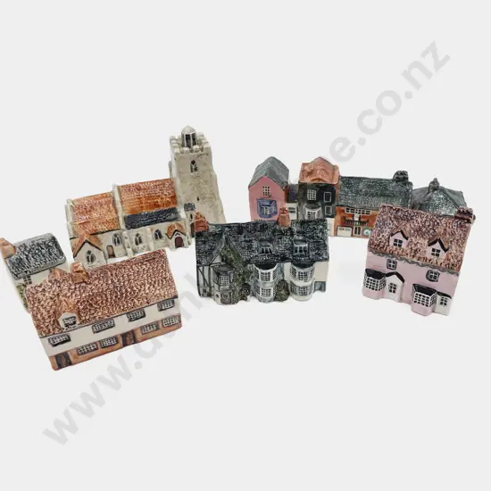 Six Ceramic Pottery Houses