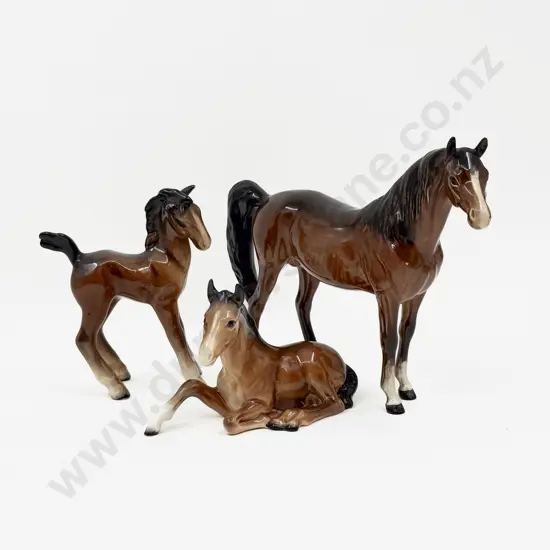 Three Beswick Ceramic Horse Figurines