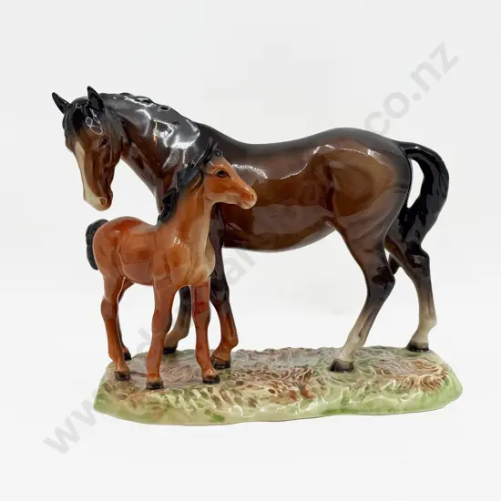 Beswick Ceramic Horse and Foal Figurines