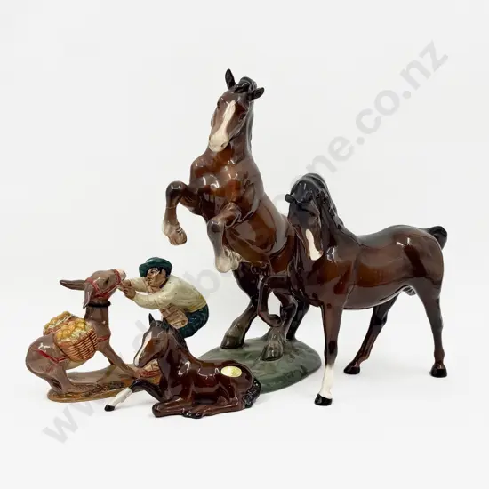 Four Beswick Ceramic Horse and Foal Figurines