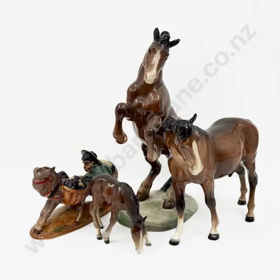 Four Beswick Ceramic Horse and Foal Figurines