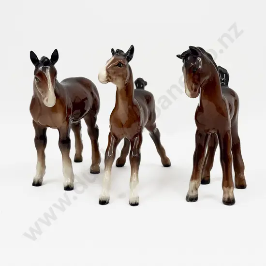 Three Beswick Ceramic Foal Figurines