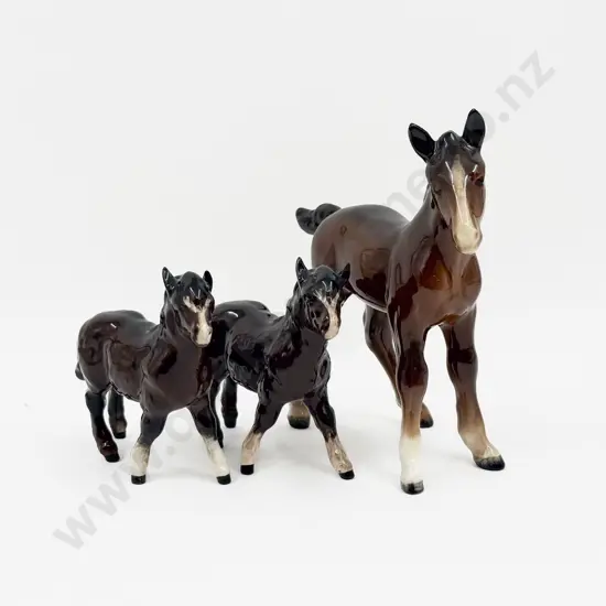 Three Beswick Ceramic Foal and Pony Figurines