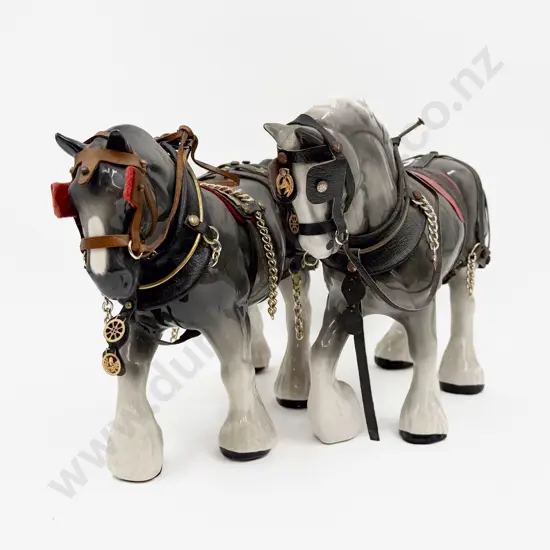 Two Clydesdale Horse Figurines