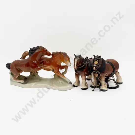 Two Melba Ware Horse Figurines and Other